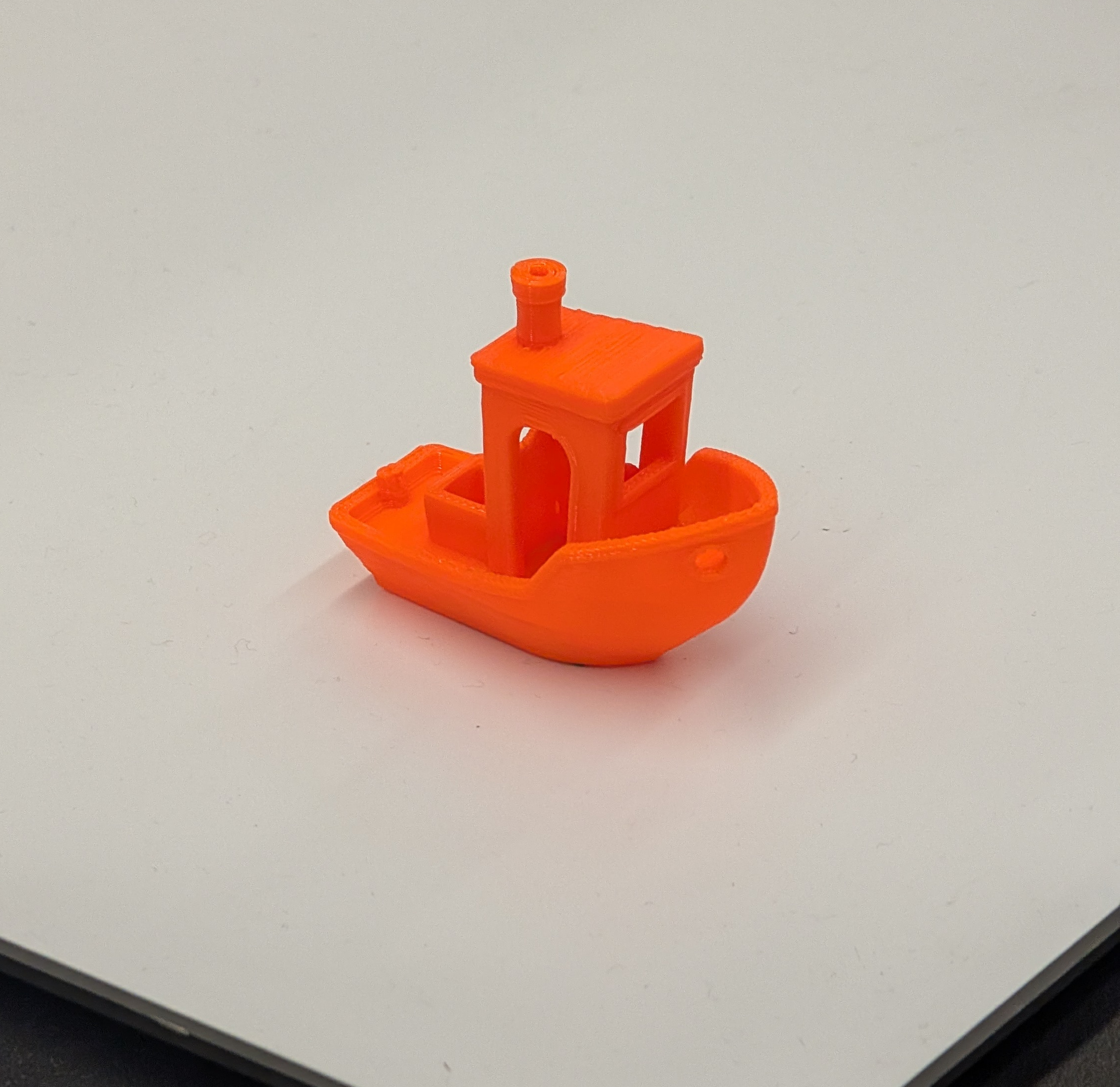 A Benchy printed on the Prusa Core One.