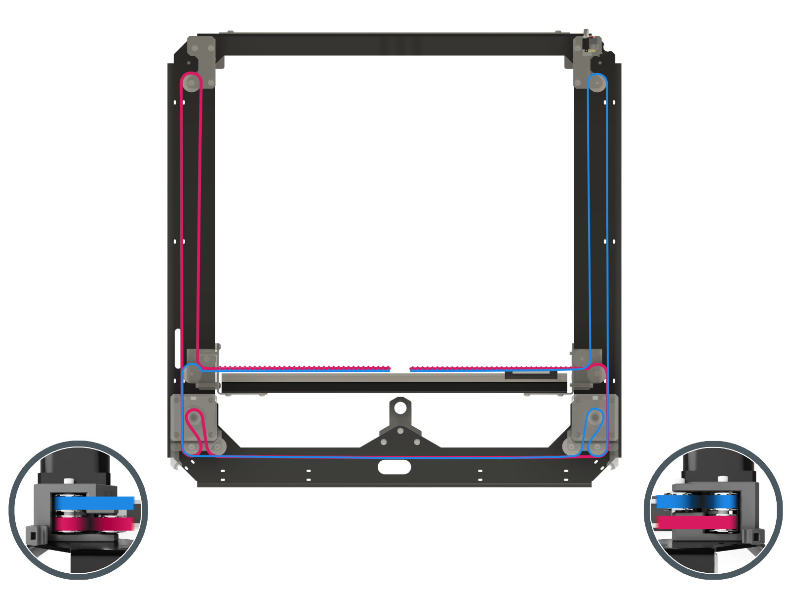 The CoreXY belt assembly for the Prusa Core One.
