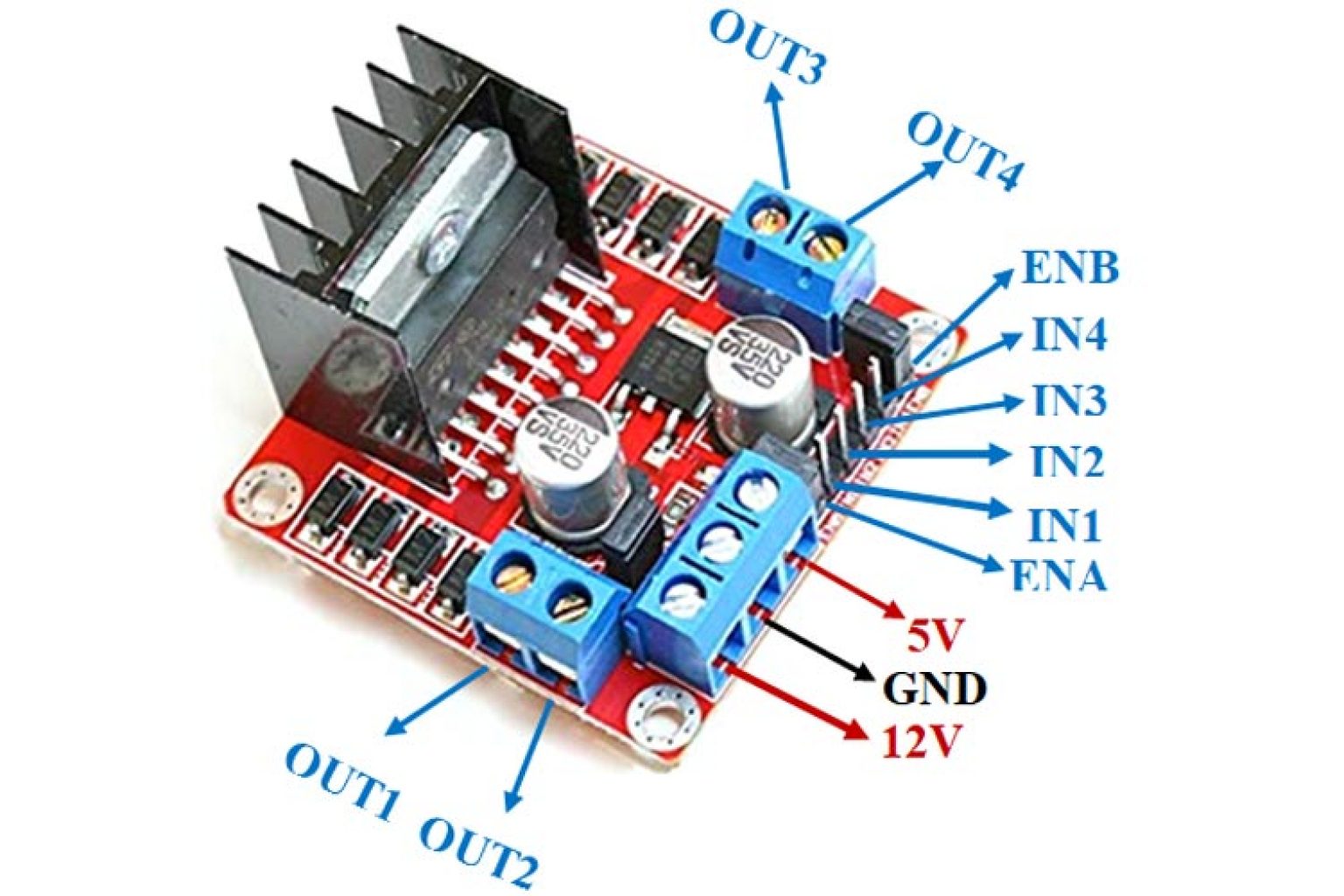 Image of a L298N motor driver